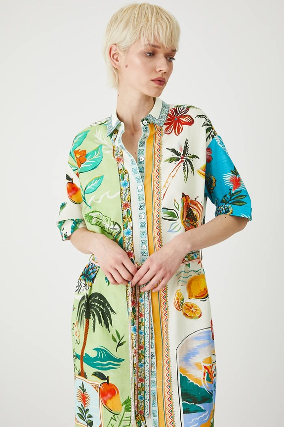 Sukienka damska mini wzorzysta kolor multicolor multicolor RS25-SUDB11