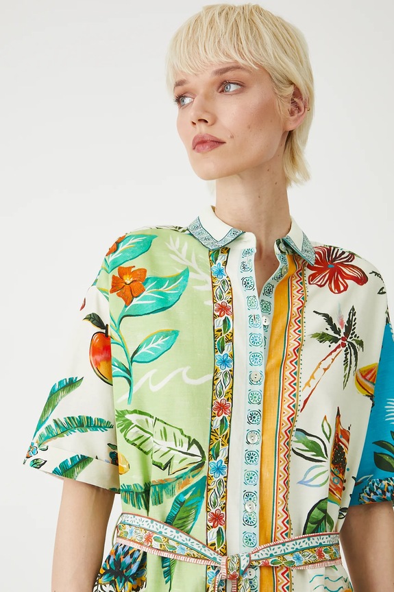 Sukienka damska mini wzorzysta kolor multicolor RS25-SUDB11 multicolor