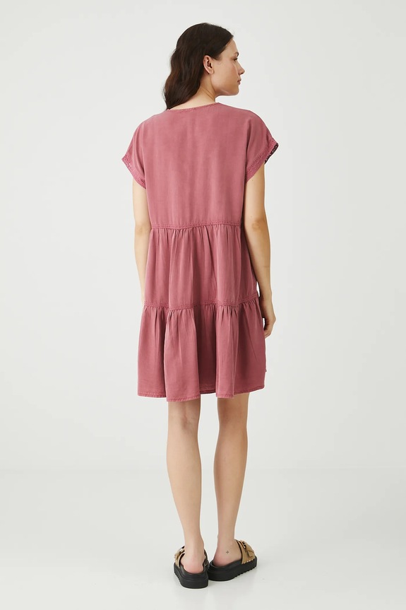 Oblečenie Šaty dámske mini z lyocellu ružová farba RS25-SUDB14 ružová