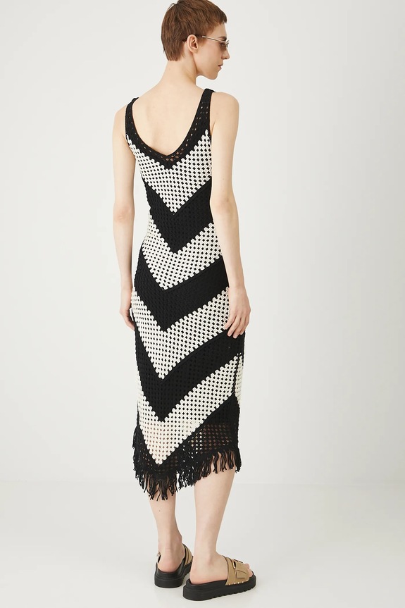 Odzież Sukienka bawełniana damska midi z dzianiny kolor multicolor RS25-SUDC04 multicolor