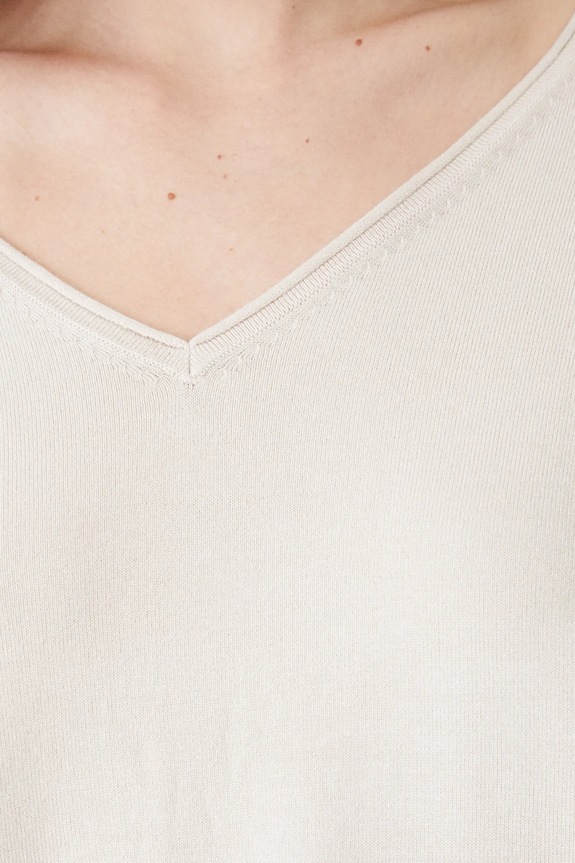Sweter damski z wiskozą kolor beżowy RS25-SWD010 beżowy