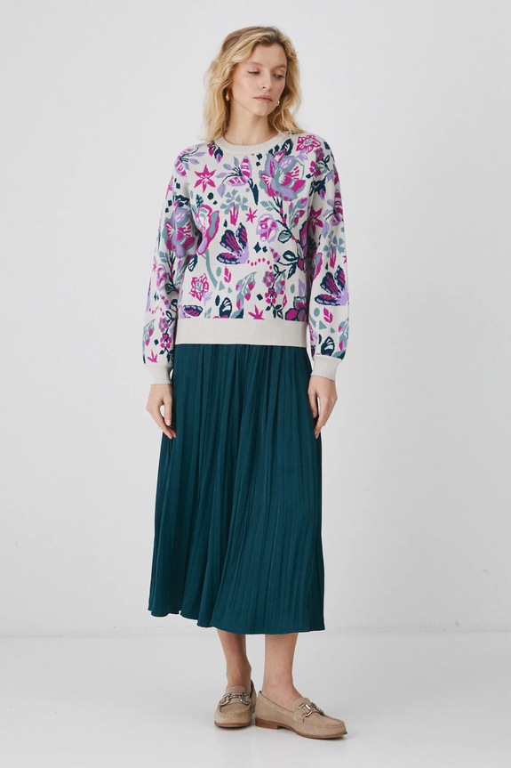 Sweter damski w kwiaty kolor multicolor RS25.SWD021 multicolor RS25