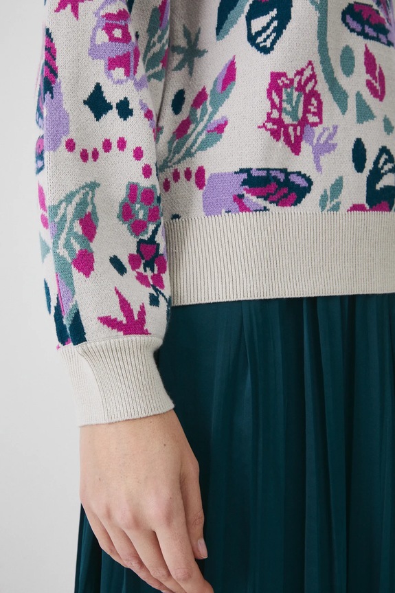 Sweter damski w kwiaty kolor multicolor RS25.SWD021 multicolor