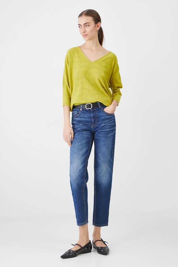 Sweter damski ażurowy z wiskozą kolor zielony RS25-SWD040 zielony RS25