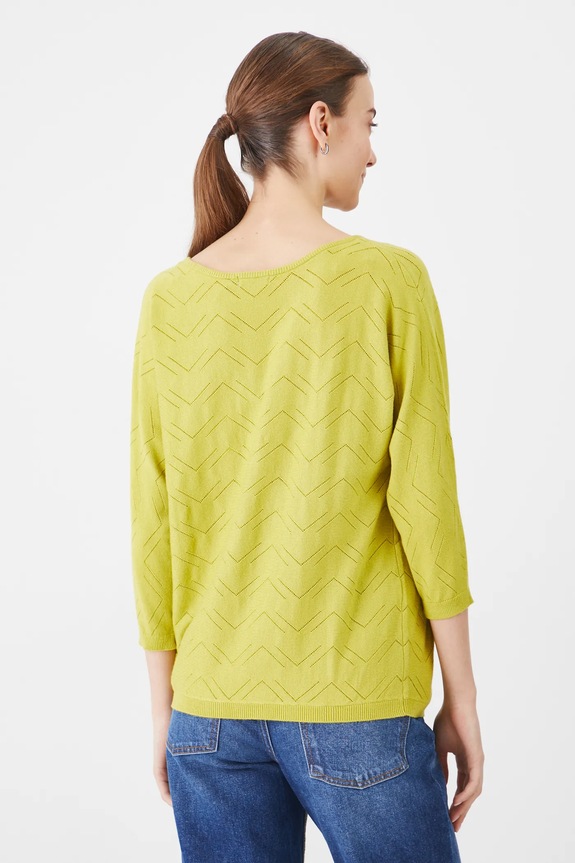 Odzież Sweter damski ażurowy z wiskozą kolor zielony RS25-SWD040 zielony