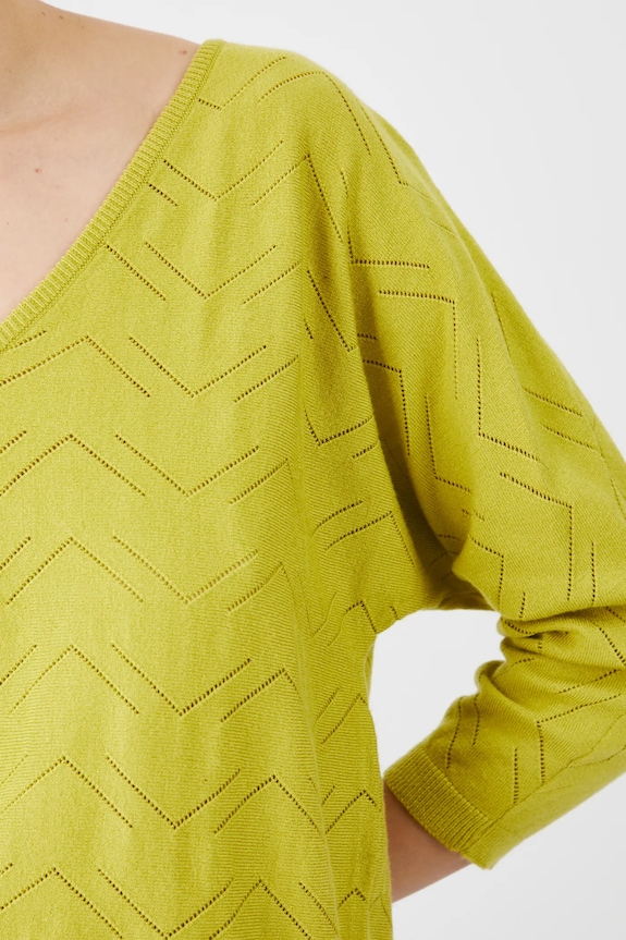 Sweter damski ażurowy z wiskozą kolor zielony RS25-SWD040 zielony