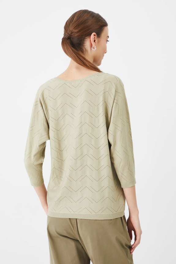 Odzież Sweter damski ażurowy z wiskozą kolor zielony RS25-SWD040 zielony