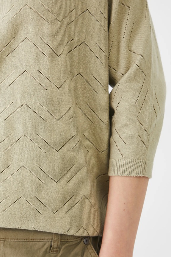 Sweter damski ażurowy z wiskozą kolor zielony RS25-SWD040 zielony