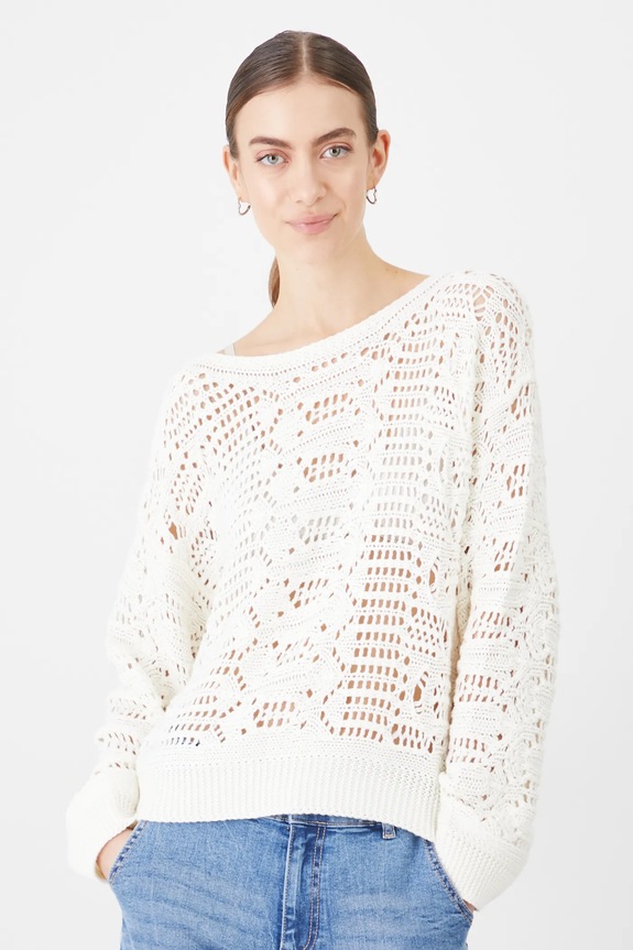 Sweter damski ażurowy kolor beżowy pozostałe beżowy RS25.SWD402