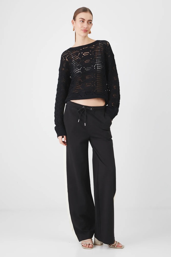 Sweter damski ażurowy kolor czarny RS25.SWD402 czarny RS25
