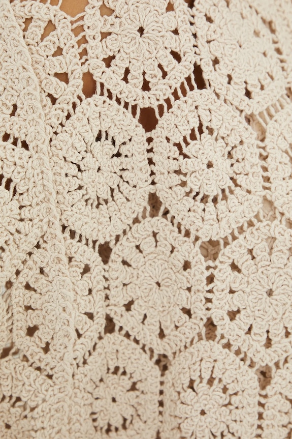 Kardigan damski ażurowy kolor beżowy RS25-SWD800 beżowy