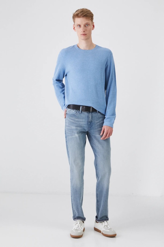 Sweter męski z fakturą kolor niebieski RS25-SWM020 niebieski RS25