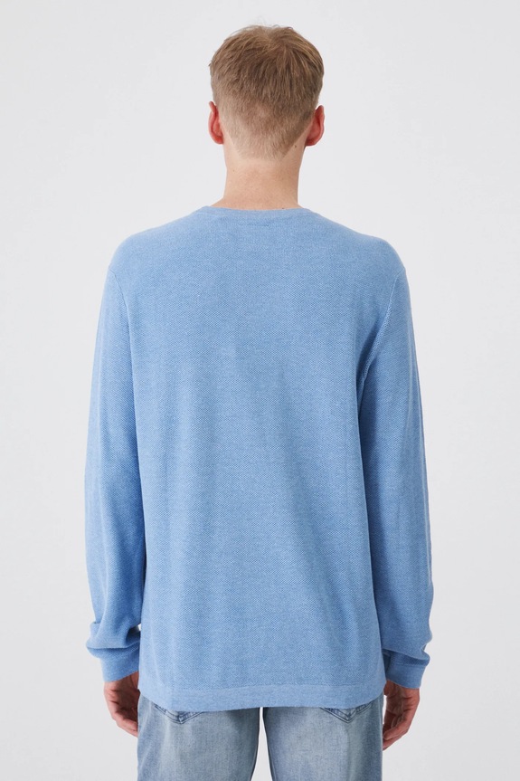 Odzież Sweter męski z fakturą kolor niebieski RS25-SWM020 niebieski