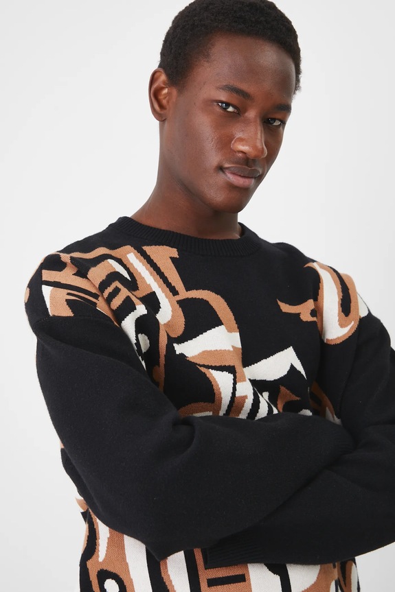 Sweter męski wzorzysty kolor multicolor multicolor RS25-SWM102
