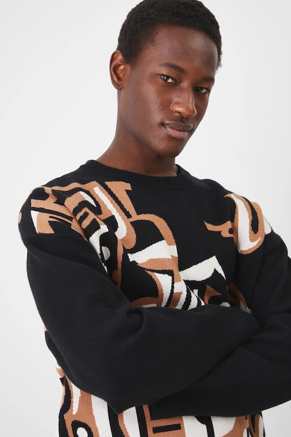 Sweter męski wzorzysty kolor multicolor multicolor RS25-SWM102