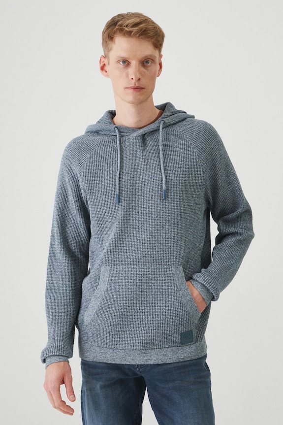 Sweter męski z kapturem melanżowy kolor niebieski RS25.SWM203 niebieski RS25