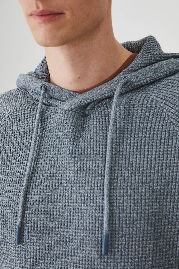 Sweter męski z kapturem melanżowy kolor niebieski niebieski RS25.SWM203