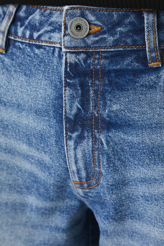 Szorty jeansowe damskie z przetarciami kolor niebieski niebieski RS25-SZD080