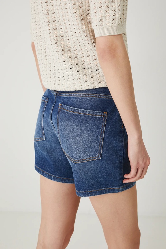 Odzież Szorty jeansowe damskie z przetarciami kolor niebieski RS25-SZD080 niebieski