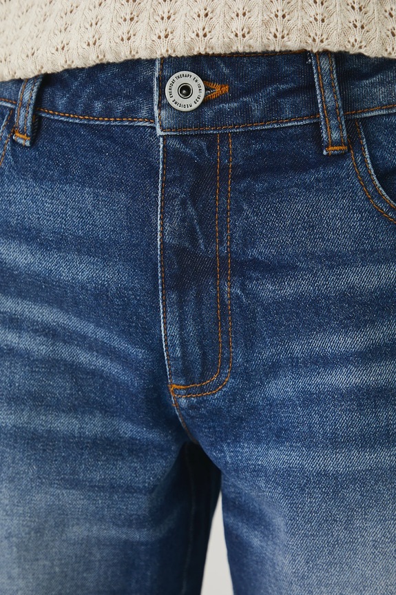 Szorty jeansowe damskie z przetarciami kolor niebieski niebieski RS25-SZD080