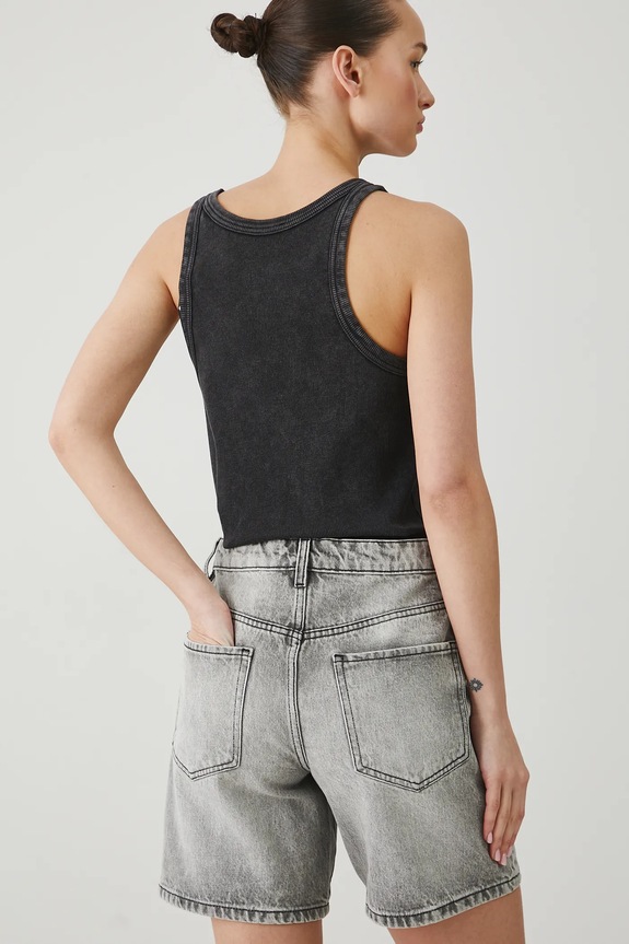 Szorty jeansowe bawełniane damskie kolor szary RS25-SZD081 szary RS25