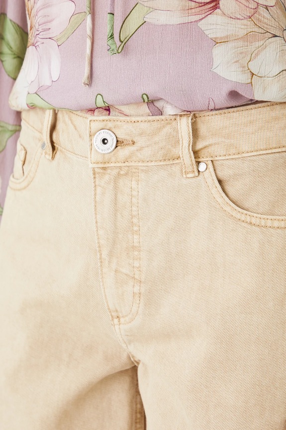 Bavlnené rifľové šortky s praným efektom RS25-SZD092 béžová