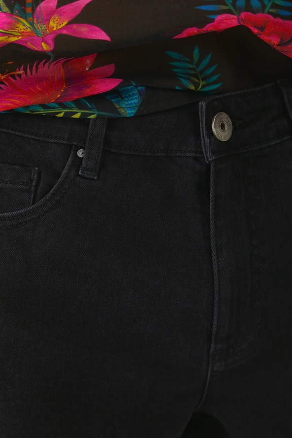 Rifľové krátke nohavice hladké čierna farba čierna RS25-SZD0A1