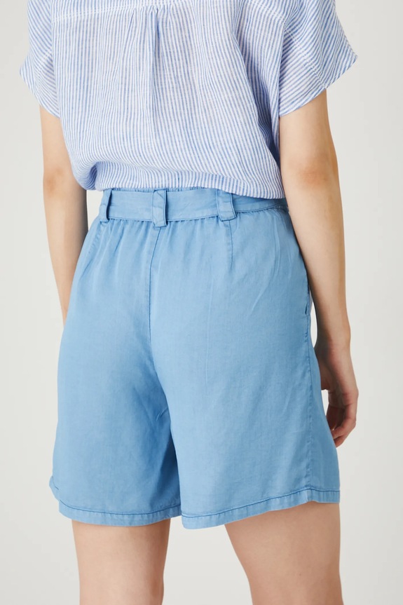 Odzież Szorty damskie z paskiem z lyocellu kolor niebieski RS25-SZD906 niebieski