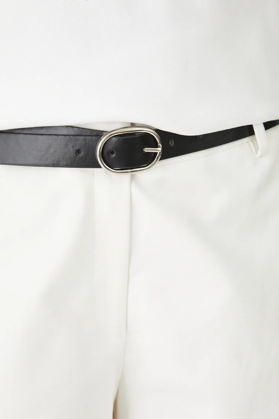 Szorty bawełniane damskie z elastanem z paskiem kolor biały RS25-SZDB00 biały