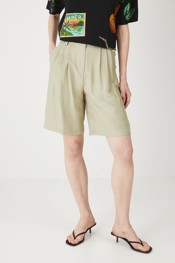 Šortky s opaskom hladké RS25-SZDC02 zelená RS26