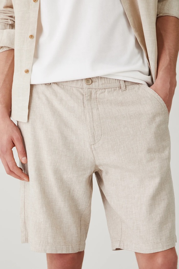 Medicine pantaloni scurti din in RS25-SZM071 bej RS25
