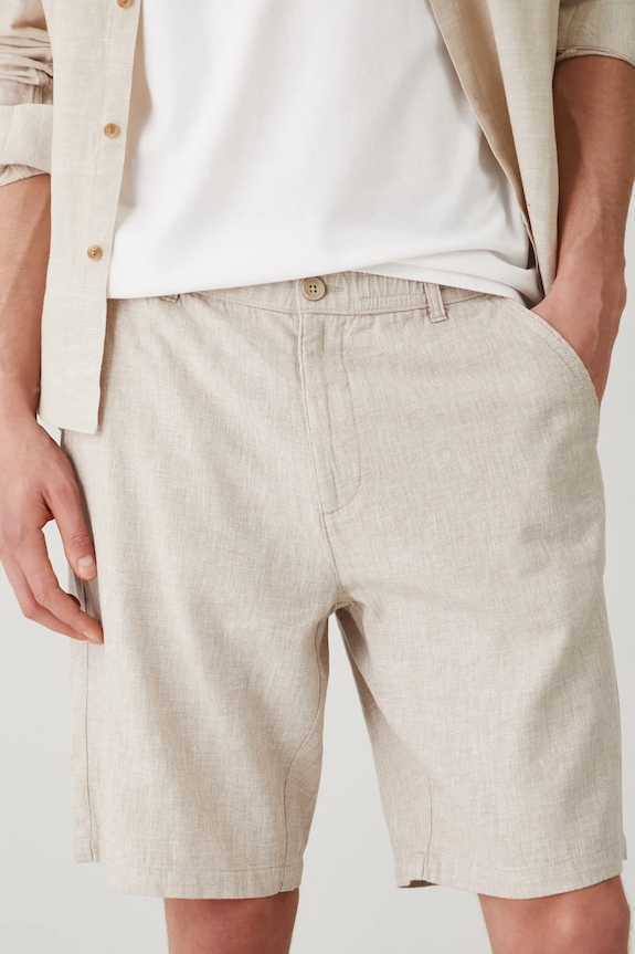 Medicine pantaloni scurti din in RS25-SZM071 bej RS25