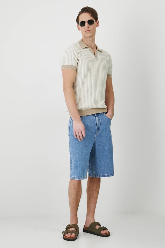 Bavlnené šortky pánske regular RS25-SZM603 modrá RS25