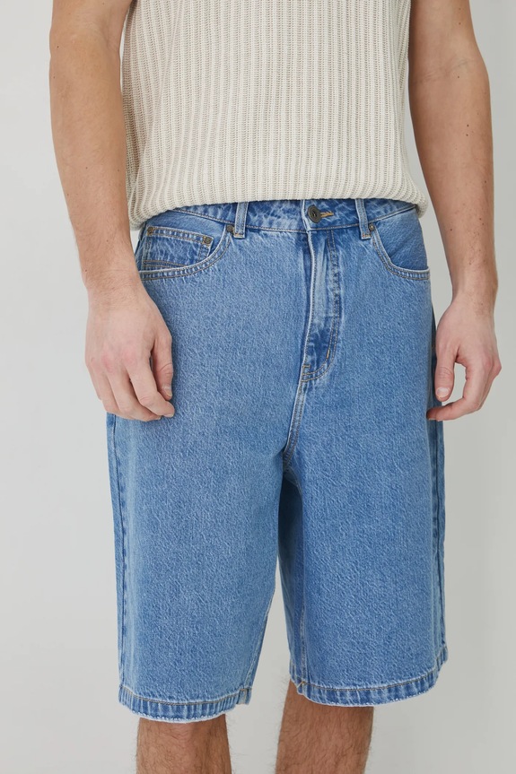 Bavlnené šortky pánske regular modrá RS25-SZM603