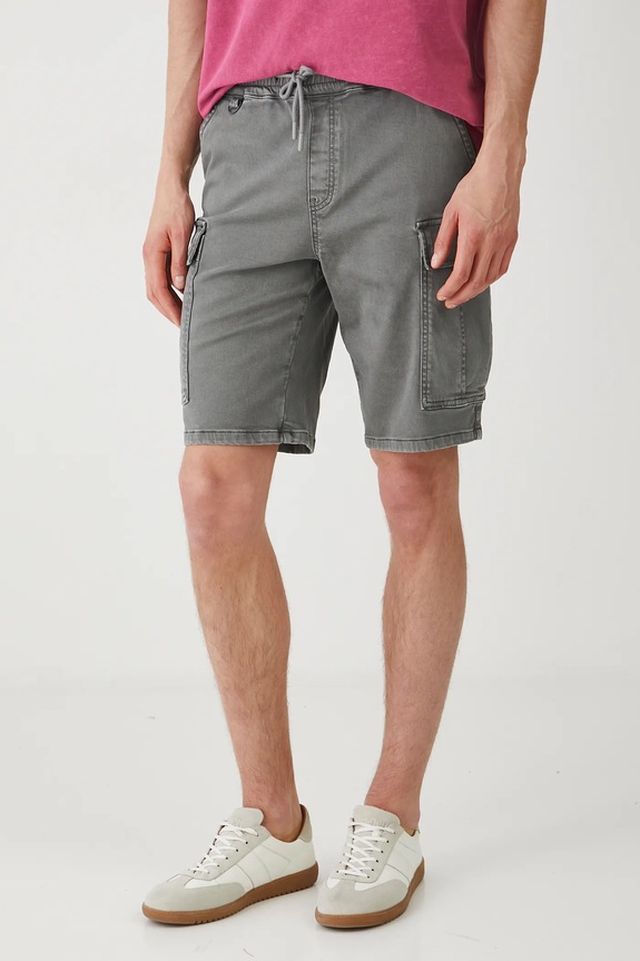 Szorty jeansowe męskie z kieszeniami cargo kolor szary RS25-SZM924 szary RS25
