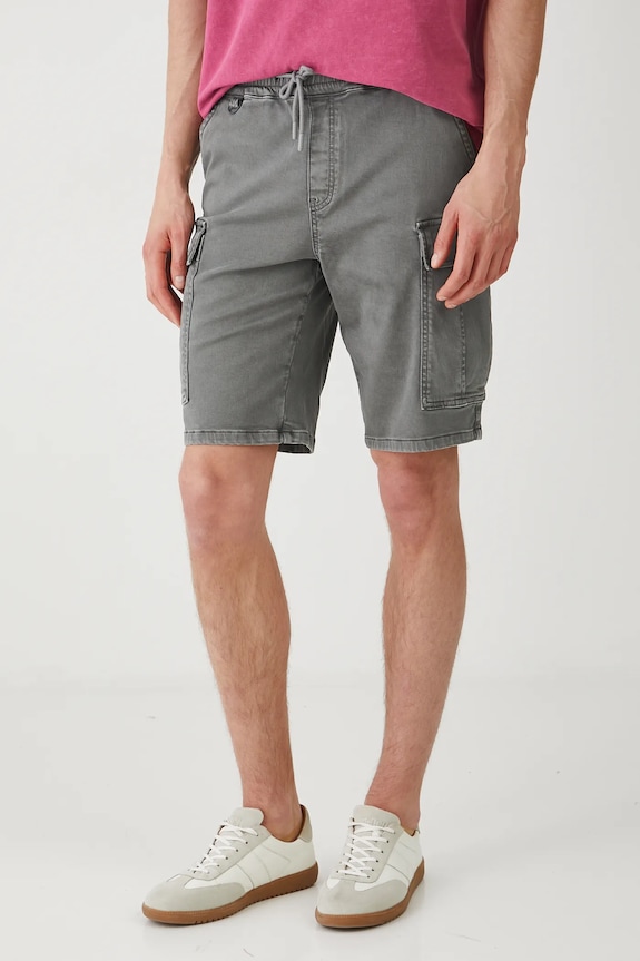 Szorty jeansowe męskie z kieszeniami cargo kolor szary RS25-SZM924 szary RS25