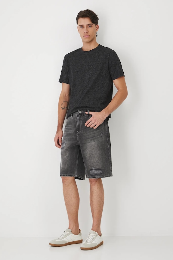 Medicine pantaloncini di jeans in cotone denim grigio RS25-SZMB01