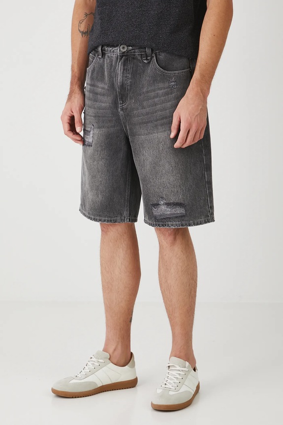 Medicine pantaloncini di jeans in cotone RS25-SZMB01 grigio RS25