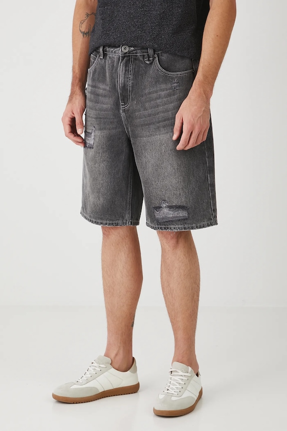 Medicine pantaloncini di jeans in cotone RS25-SZMB01 grigio RS25