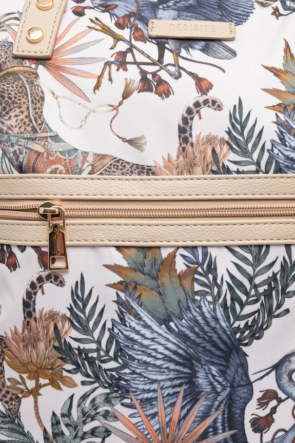 Torebka damska z funkcją plecaka wzorzysta kolor beżowy RS25.TOD605 beżowy