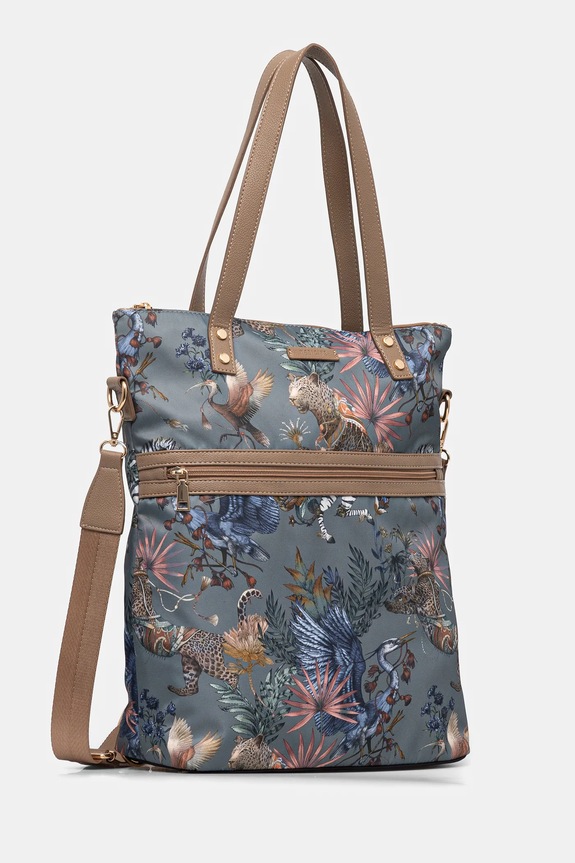 Torebka damska z funkcją plecaka wzorzysta kolor zielony RS25.TOD605 zielony RS25