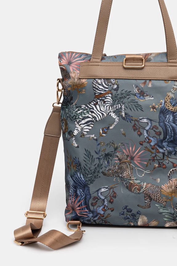 Akcesoria Torebka damska z funkcją plecaka wzorzysta kolor zielony RS25.TOD605 zielony