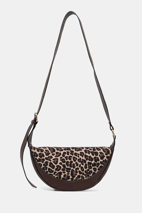 Kabelka dámská z ekologické kůže s leopardím vzorem hnědá barva RS25-TOD810 hnědá RS25