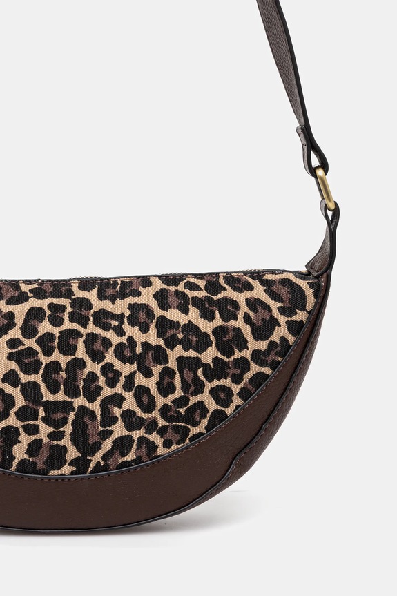 Kabelka dámská z ekologické kůže s leopardím vzorem hnědá barva hnědá RS25-TOD810