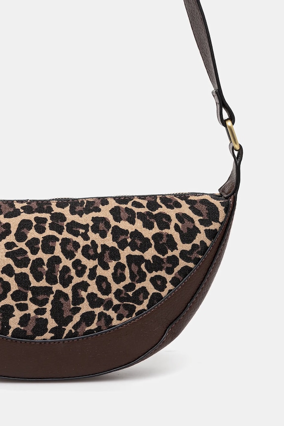 Kabelka dámská z ekologické kůže s leopardím vzorem hnědá barva hnědá RS25-TOD810