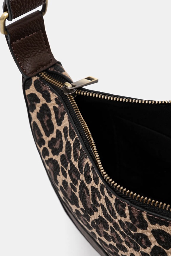 Kabelka dámská z ekologické kůže s leopardím vzorem hnědá barva RS25-TOD810