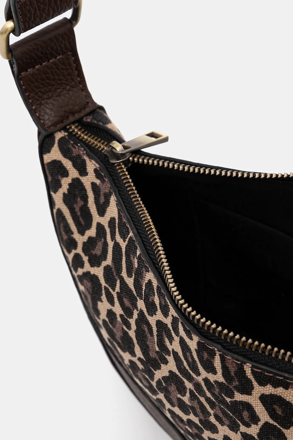 Kabelka dámská z ekologické kůže s leopardím vzorem hnědá barva RS25-TOD810