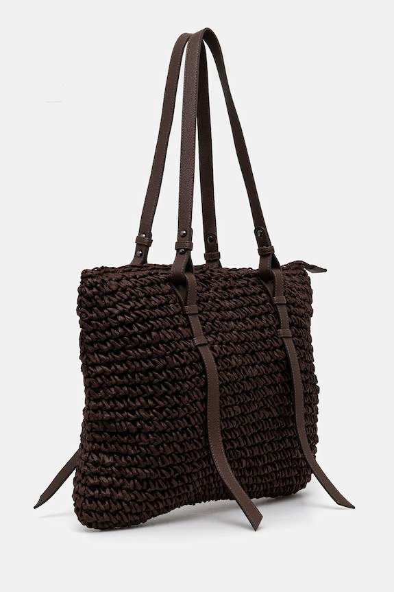 Torebka damska pleciona kolor brązowy RS25-TOD813 brązowy RS25