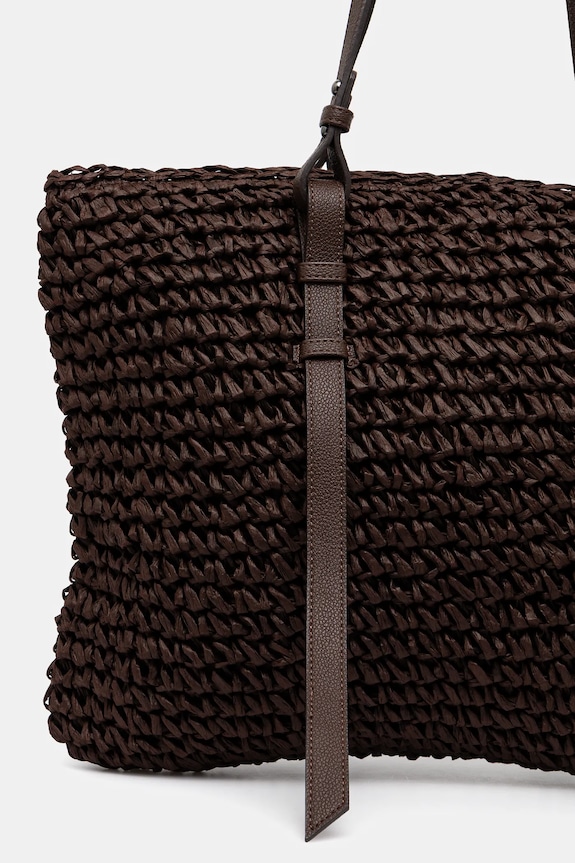 Akcesoria Torebka damska pleciona kolor brązowy RS25-TOD813 brązowy