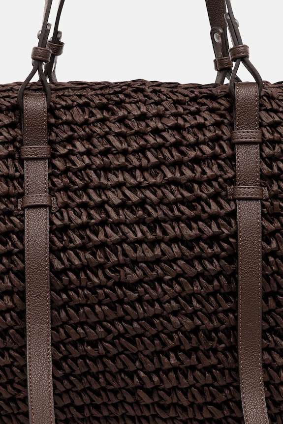 Torebka damska pleciona kolor brązowy brązowy RS25-TOD813